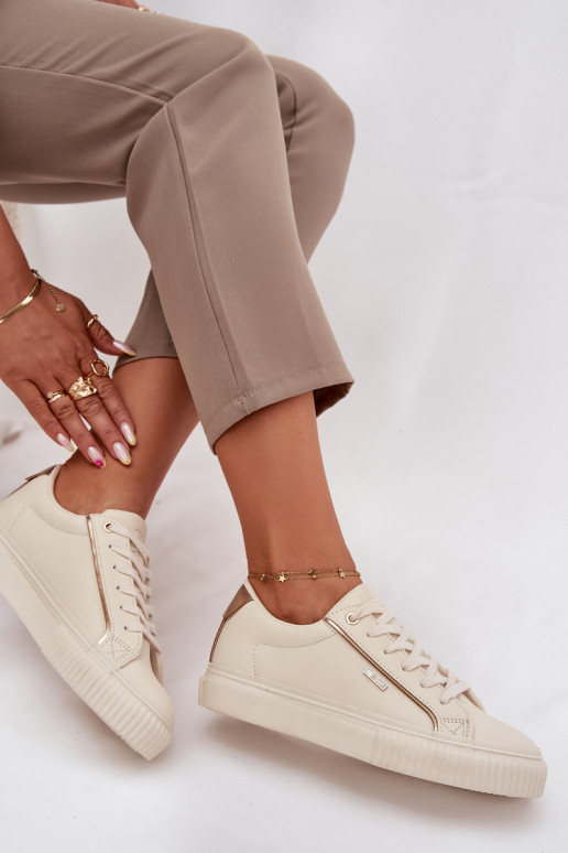 Femminile Scarpe modello sneakers in ecopelle Big Star SS274027 beige-colore dorato