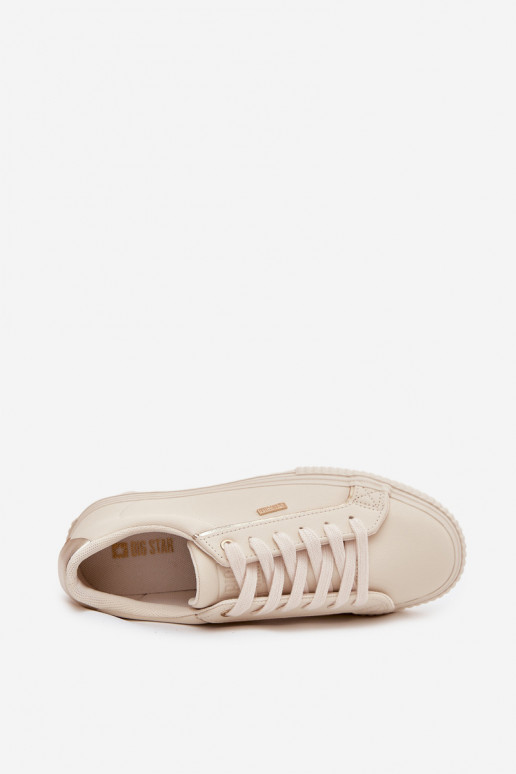 Femminile Scarpe modello sneakers in ecopelle Big Star SS274027 beige-colore dorato