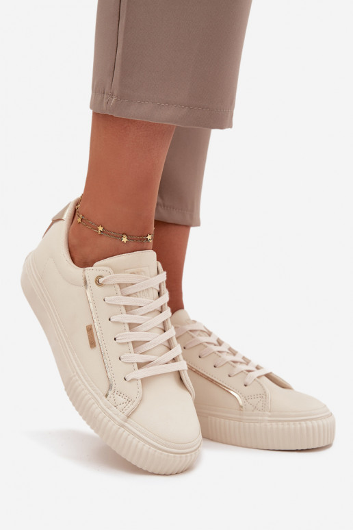 Femminile Scarpe modello sneakers in ecopelle Big Star SS274027 beige-colore dorato
