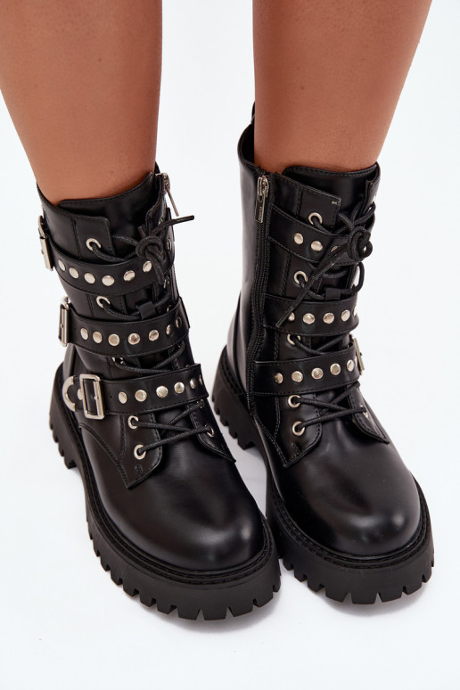 riscaldamento Stivaletti da lavoro con strisce I con fibbiemi Big Star OO274707 colore nero