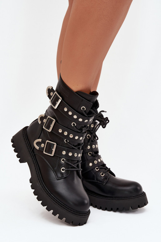 riscaldamento Stivaletti da lavoro con strisce I con fibbiemi Big Star OO274707 colore nero