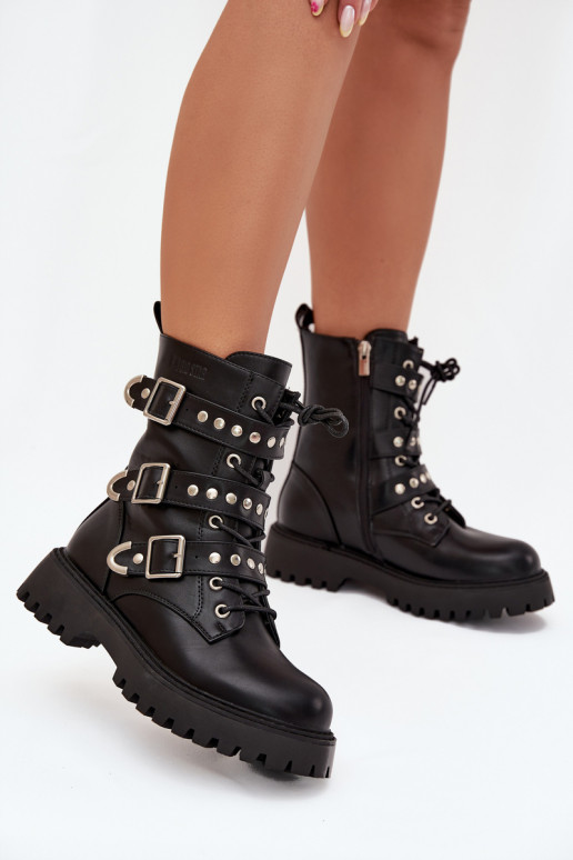 riscaldamento Stivaletti da lavoro con strisce I con fibbiemi Big Star OO274707 colore nero