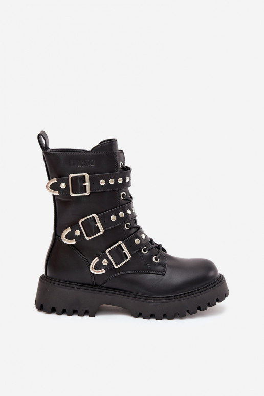 riscaldamento Stivaletti da lavoro con strisce I con fibbiemi Big Star OO274707 colore nero