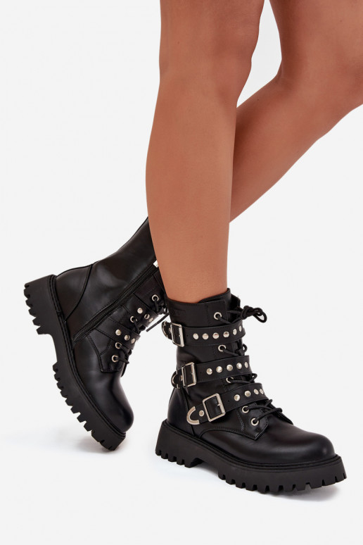 riscaldamento Stivaletti da lavoro con strisce I con fibbiemi Big Star OO274707 colore nero