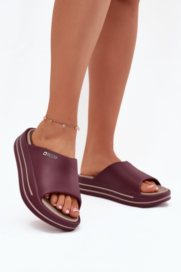 Ciabatte da donna con platform Big Star SS274425 di colore bordeaux 2