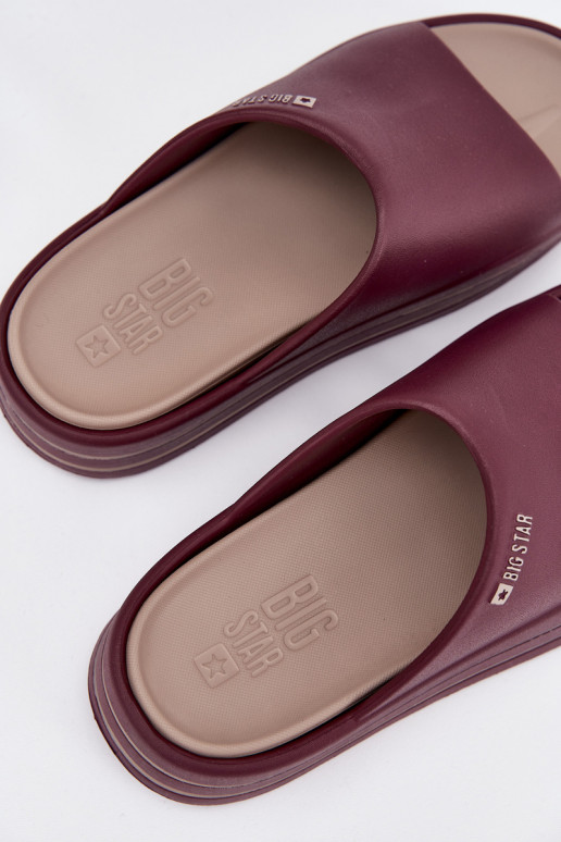 Pantofole da donna con una piattaforma Big Star SS274425 Borgogna