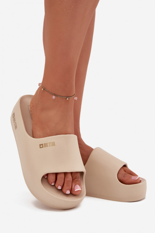 Pantofole da donna Pantofole leggere con una piattaforma Big Star SS274722 beige