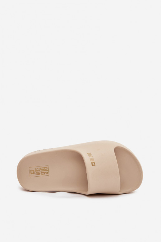 Pantofole da donna Pantofole leggere con una piattaforma Big Star SS274722 beige