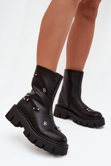 Stivali caldi da donna con dettagli eleganti di colore nero Thavira 2