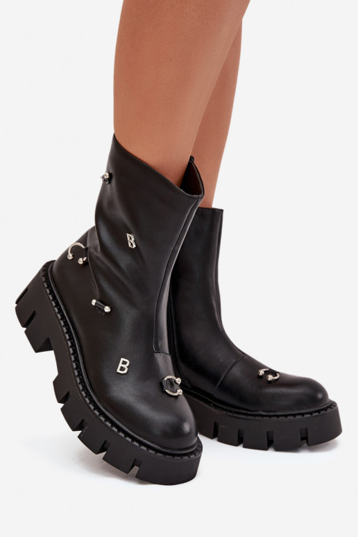 riscaldamento Stivali da donna Al Castello con bellissimi dettagli colore nero Thavira