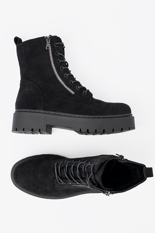 scarpe donne colore nero z zamszoAym Aykończeniem