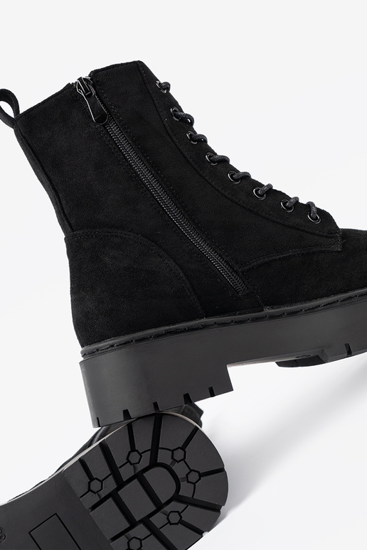 scarpe donne colore nero z zamszoAym Aykończeniem