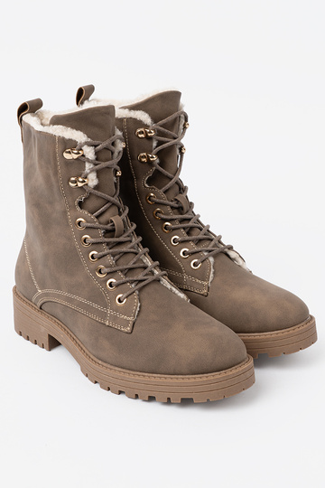 Elegante Stivali buiobeige z grubą podeszAą