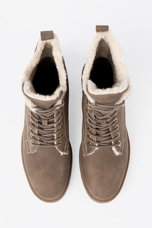 Elegante Stivali buiobeige z grubą podeszAą