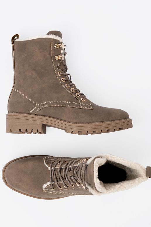 Elegante Stivali buiobeige z grubą podeszAą