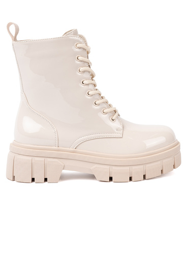 Elegante stivali da equitazione alti laccato A odcieniu brillantementebeigem 2