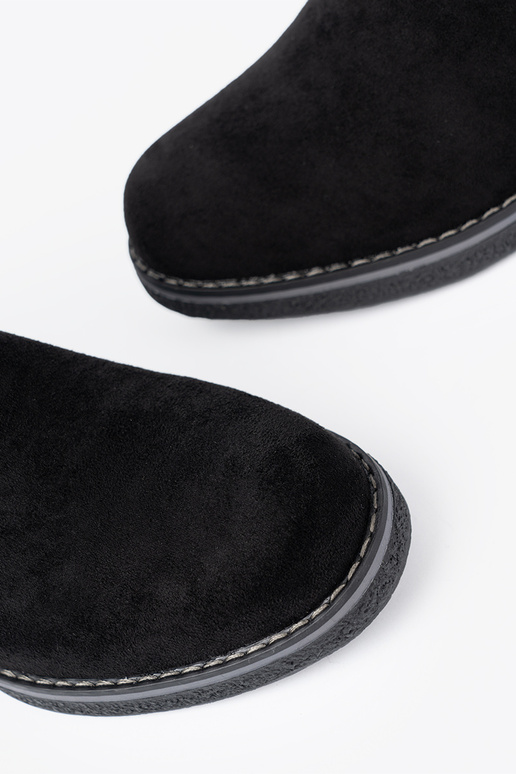 Proste colore nero scarpe na komfortoAym obcasie