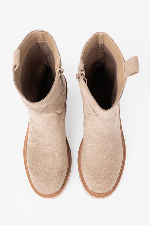 Minimalistyczne scarpe beige z miękkiego zamszu