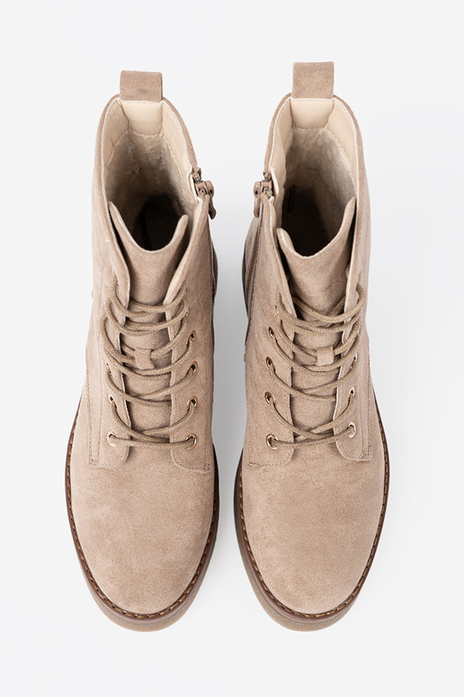 Elegante beige stivali da equitazione alti z okrągłym noskiem