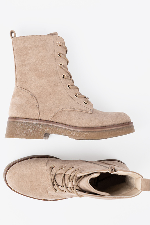 Elegante beige stivali da equitazione alti z okrągłym noskiem