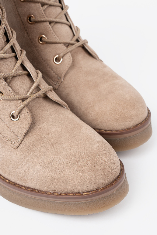 Elegante beige stivali da equitazione alti z okrągłym noskiem