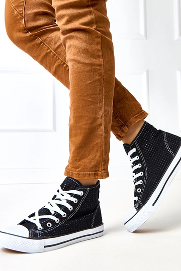 Sneakers alte nere traforate "Taris"
