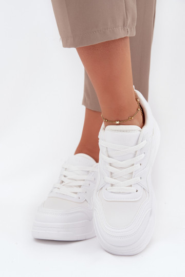 Scarpe da donna bianche stile sneakers con plateau Big Star SS274590 HI-POLY SYSTEM 2