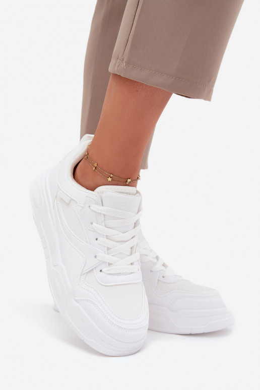 Scarpe modello sneakers Femminile con una piattaforma Big Star SS274590 HI-POLY SYSTEM Colore bianco
