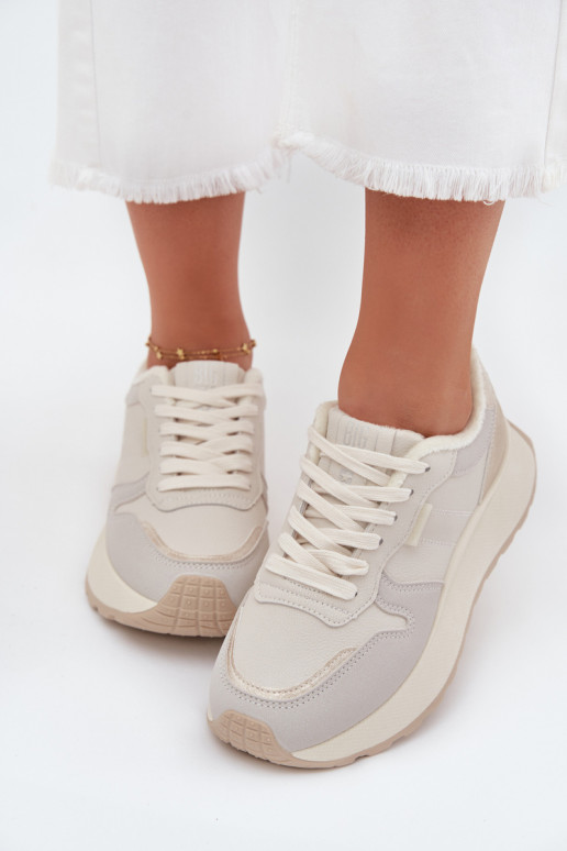 riscaldamento Scarpe modello sneakers Femminile con una piattaforma Big Star SS274008 HI-POLY SYSTEM colore avorio