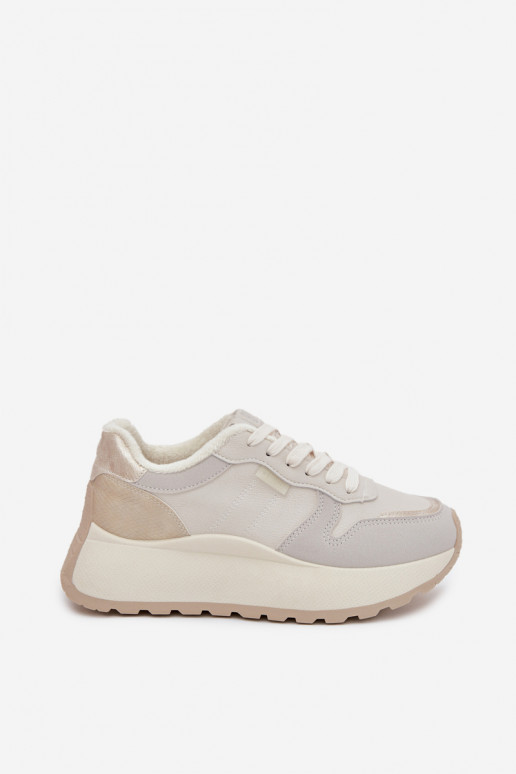 riscaldamento Scarpe modello sneakers Femminile con una piattaforma Big Star SS274008 HI-POLY SYSTEM colore avorio