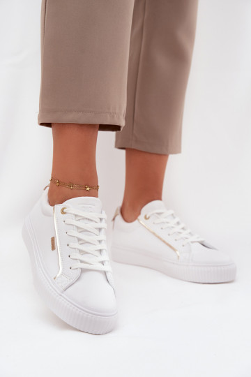 Femminile Scarpe modello sneakers in ecopelle Big Star SS274026 Bianco-colore dorato