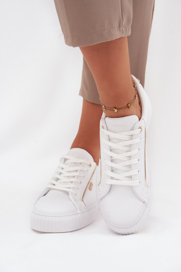 Femminile Scarpe modello sneakers in ecopelle Big Star SS274026 Bianco-colore dorato 2