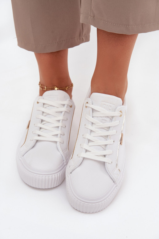 Femminile Scarpe modello sneakers in ecopelle Big Star SS274026 Bianco-colore dorato