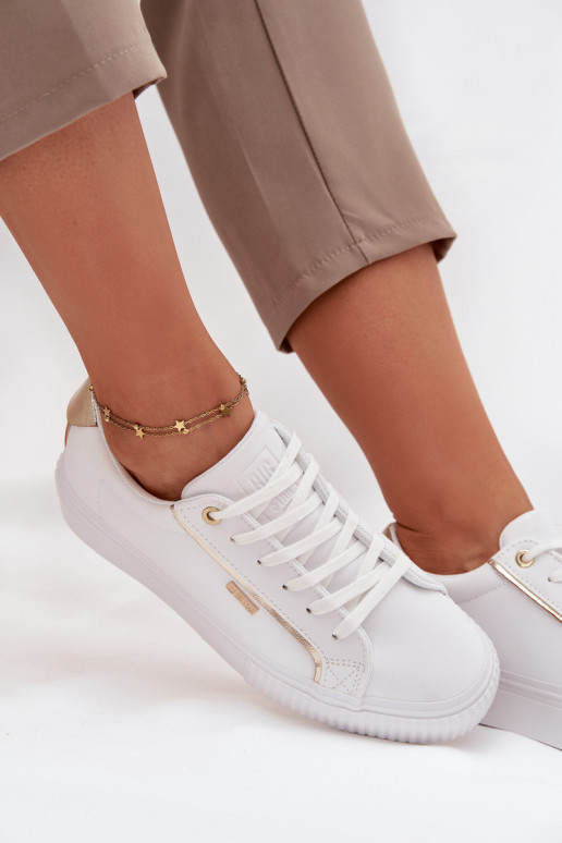 Femminile Scarpe modello sneakers in ecopelle Big Star SS274026 Bianco-colore dorato