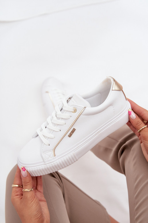 Femminile Scarpe modello sneakers in ecopelle Big Star SS274026 Bianco-colore dorato