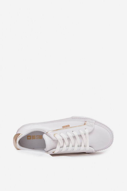 Femminile Scarpe modello sneakers in ecopelle Big Star SS274026 Bianco-colore dorato