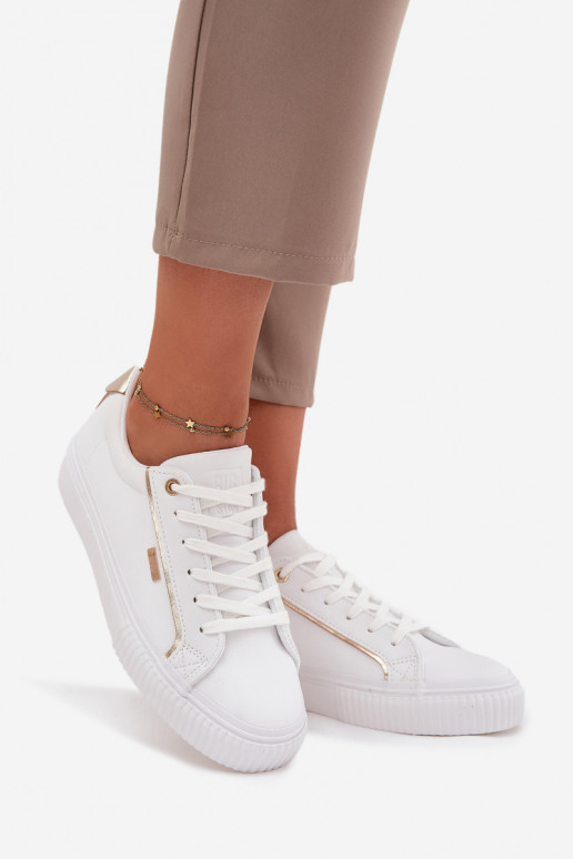 Femminile Scarpe modello sneakers in ecopelle Big Star SS274026 Bianco-colore dorato
