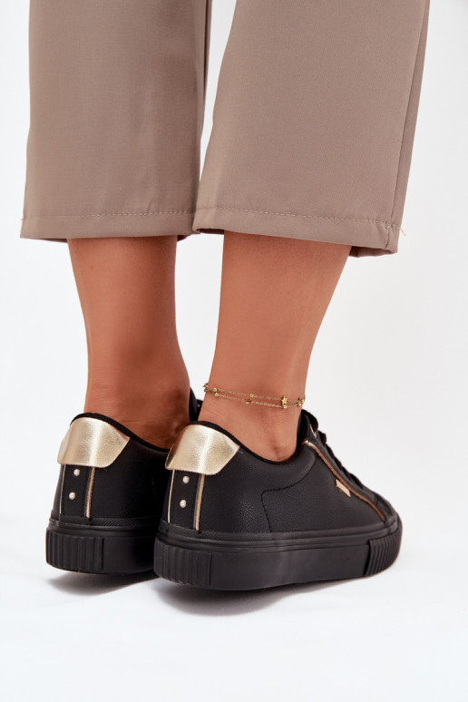 Femminile Scarpe modello sneakers in ecopelle Big Star SS274025 Nero e-colore dorato Femminile Scarpe modello sneakers in ecopelle Big Star SS274025 Nero e-colore dorato