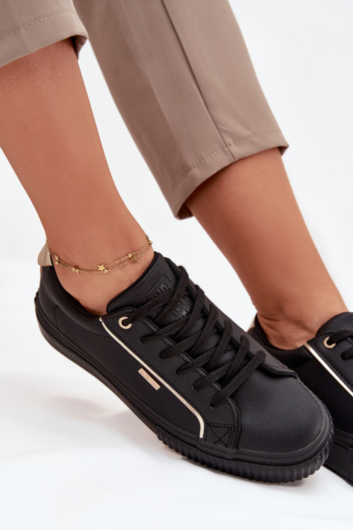 Femminile Scarpe modello sneakers in ecopelle Big Star SS274025 Nero e-colore dorato Femminile Scarpe modello sneakers in ecopelle Big Star SS274025 Nero e-colore dorato