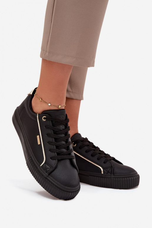 Femminile Scarpe modello sneakers in ecopelle Big Star SS274025 Nero e-colore dorato Femminile Scarpe modello sneakers in ecopelle Big Star SS274025 Nero e-colore dorato