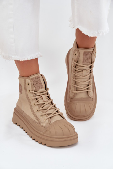 Scarpe casual da donna imbottite color sabbia con stivaletto Big Star OO274A356