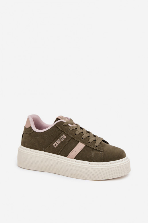 Scarpe modello sneakers Femminile con una piattaforma Big Star SS274349 colore verde