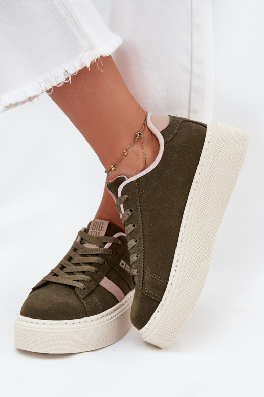Scarpe modello sneakers Femminile con una piattaforma Big Star SS274349 colore verde