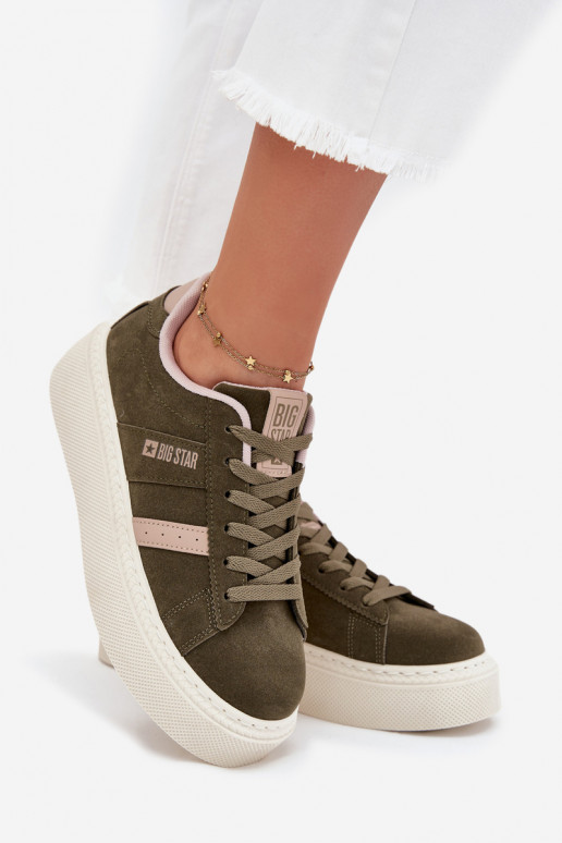 Scarpe modello sneakers Femminile con una piattaforma Big Star SS274349 colore verde