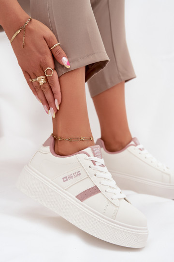 Scarpe da donna sneakers bianche con plateau Big Star SS274346