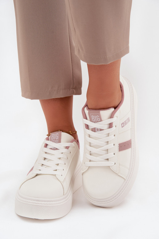 Scarpe modello sneakers Femminile con una piattaforma Big Star SS274346 Colore bianco