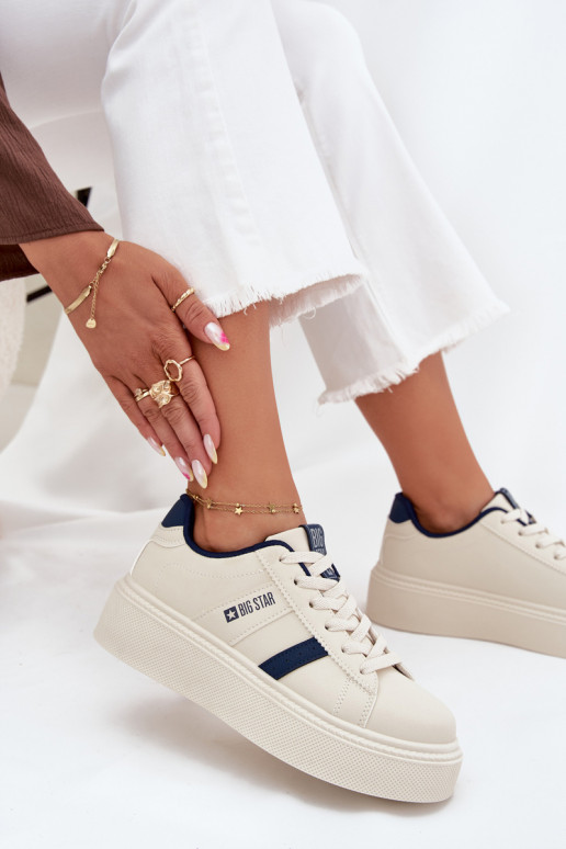 Scarpe modello sneakers Femminile con una piattaforma Big Star SS274347 colore avorio