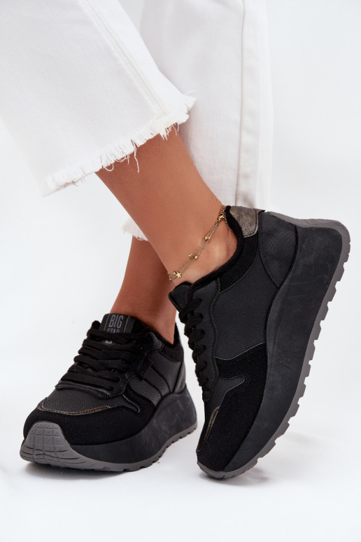 riscaldamento Scarpe modello sneakers Femminile con una piattaforma Big Star SS274007 HI-POLY SYSTEM colore nero