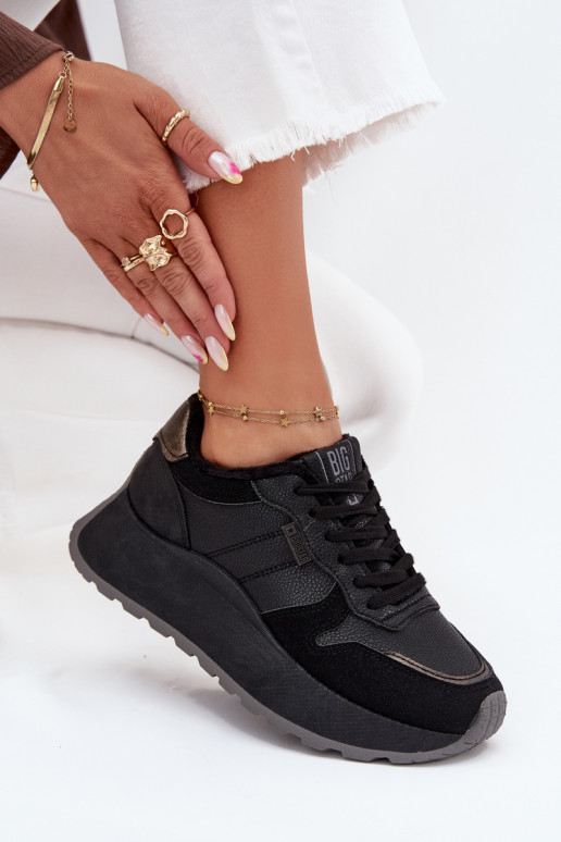 riscaldamento Scarpe modello sneakers Femminile con una piattaforma Big Star SS274007 HI-POLY SYSTEM colore nero