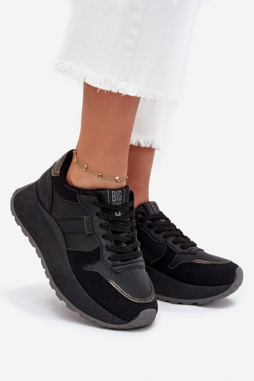 riscaldamento Scarpe modello sneakers Femminile con una piattaforma Big Star SS274007 HI-POLY SYSTEM colore nero